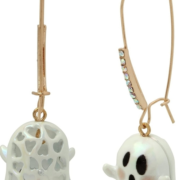 🔹️ Betsey Johnson🔹️ Ghost Dangle Earrings Glow in the Dark Halloween 🕷👻 - Picture 4 of 6